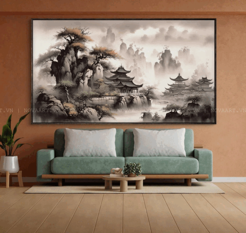 mua trang canvas- tranh thủy mặc