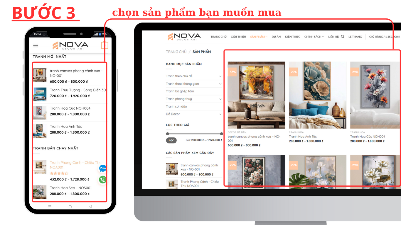 Mua tranh canvas tại NOVA