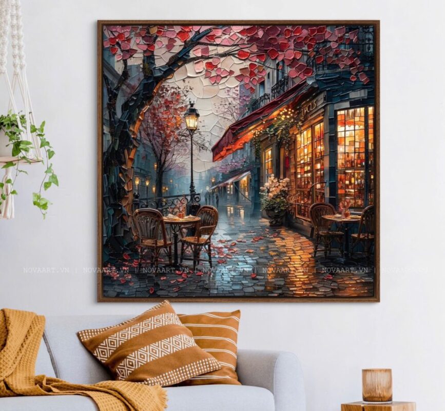 tranh canvas quán cafe- tranh phong cảnh