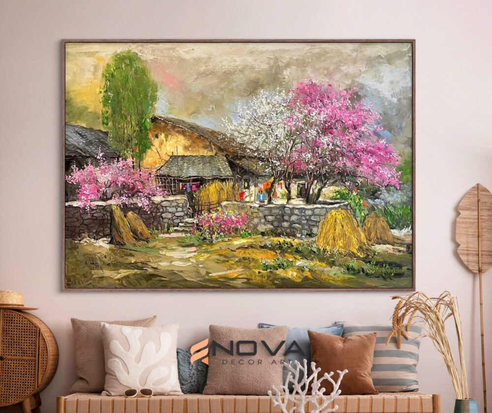 tranh xuân trên bản