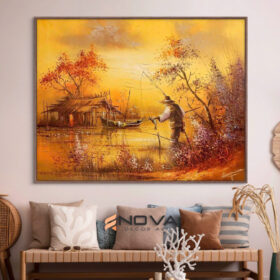 demo tranh câu cá mùa thu