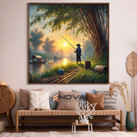 tranh Tuổi thơ trên bến nước