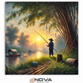 tranh Tuổi thơ trên bến nước