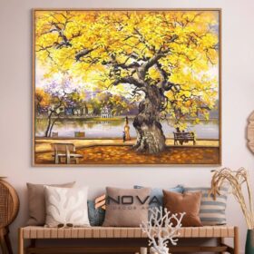 tranh hồ gươm sắc thu