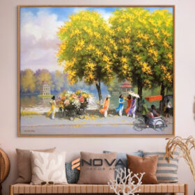 tranh hồ gươm vào thu