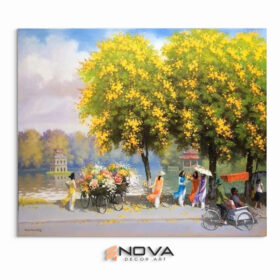 tranh hồ gươm vào thu