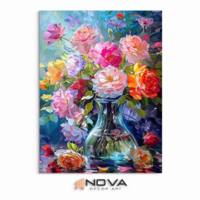 tranh hoa hồng thủy tinh