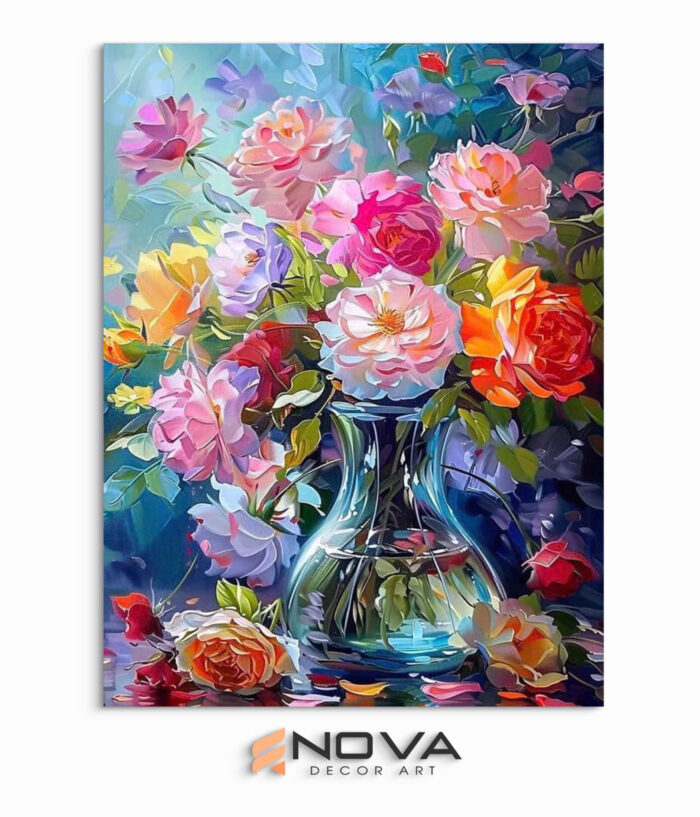 tranh hoa hồng thủy tinh