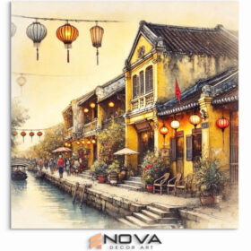 tranh hội an chiều tà