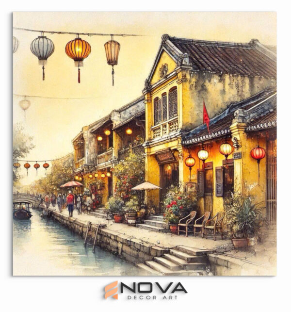 tranh hội an chiều tà