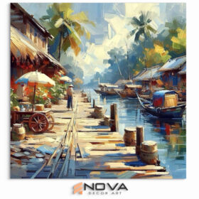 tranh nhịp sống vùng sông nước