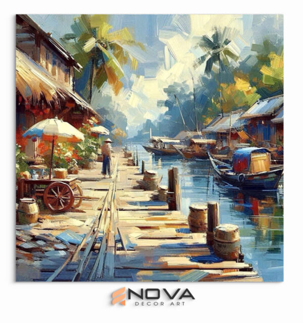 tranh nhịp sống vùng sông nước