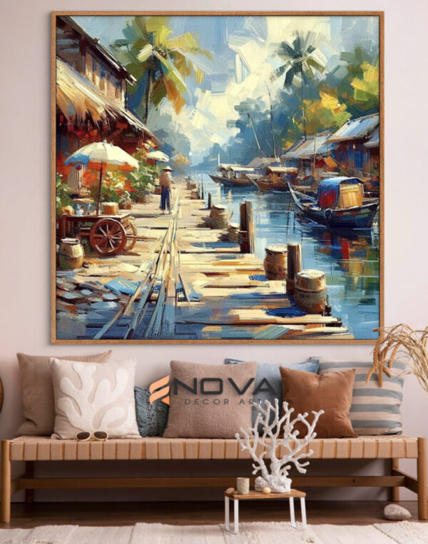 tranh nhịp sống vùng sông nước