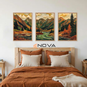 tranh trừu tượng bộ 3 tấm