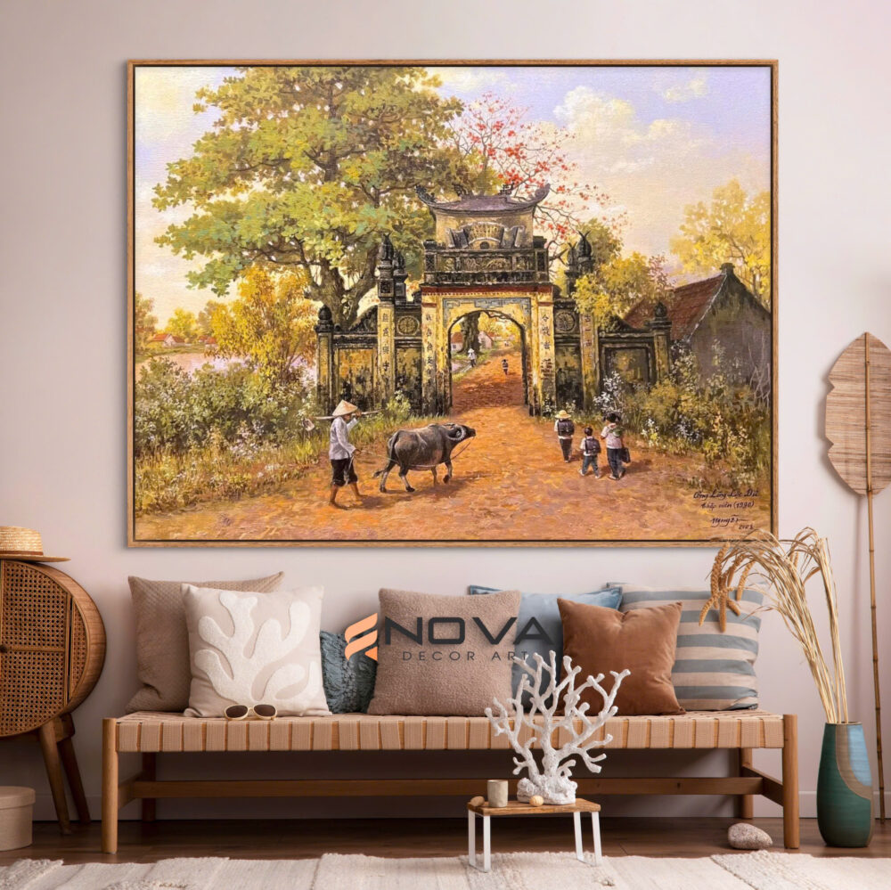 tranh phong cảnh đầu làng DQ003