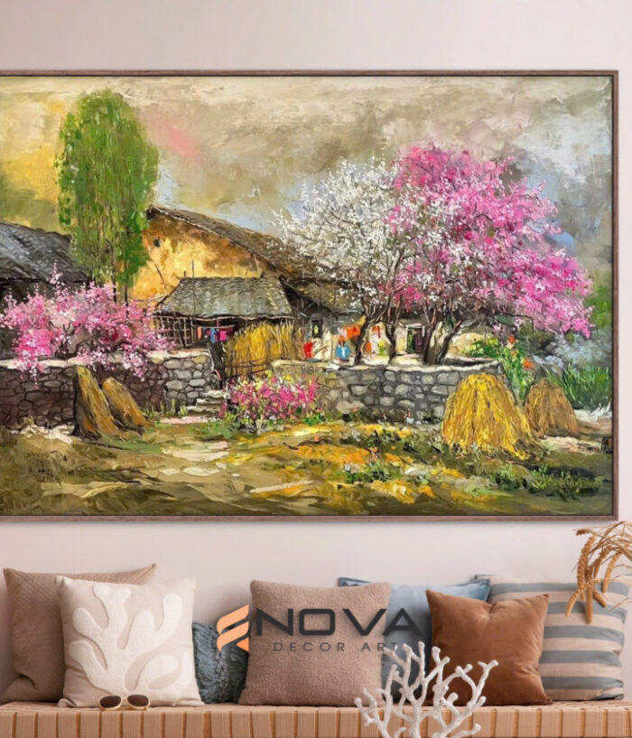 tranh xuân trên bản