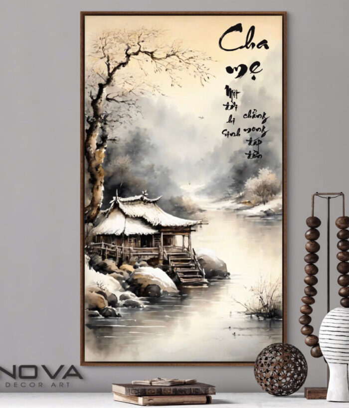 tranh thư pháp cha mẹ