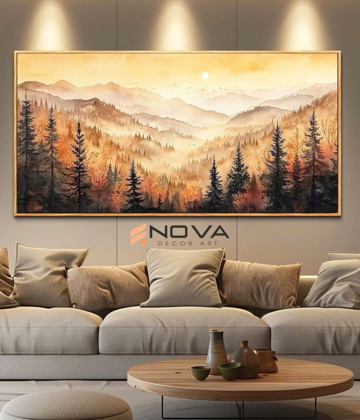 hoàng hôn núi rừng