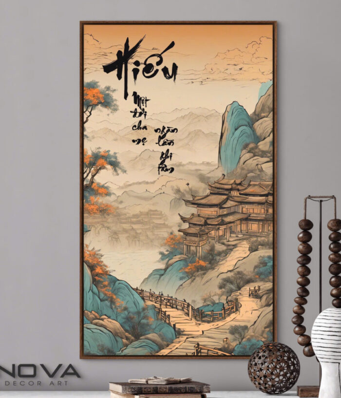 tranh thư pháp chữ hiếu