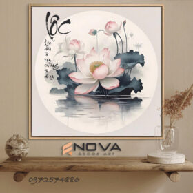 Tranh Hoa Sen - NOS012 Tranh thư pháp chữ Lộc
